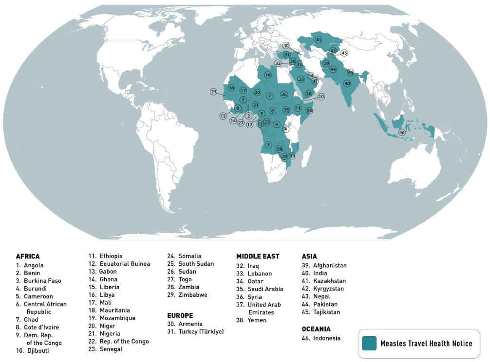 Mapa Sarampo Mundial