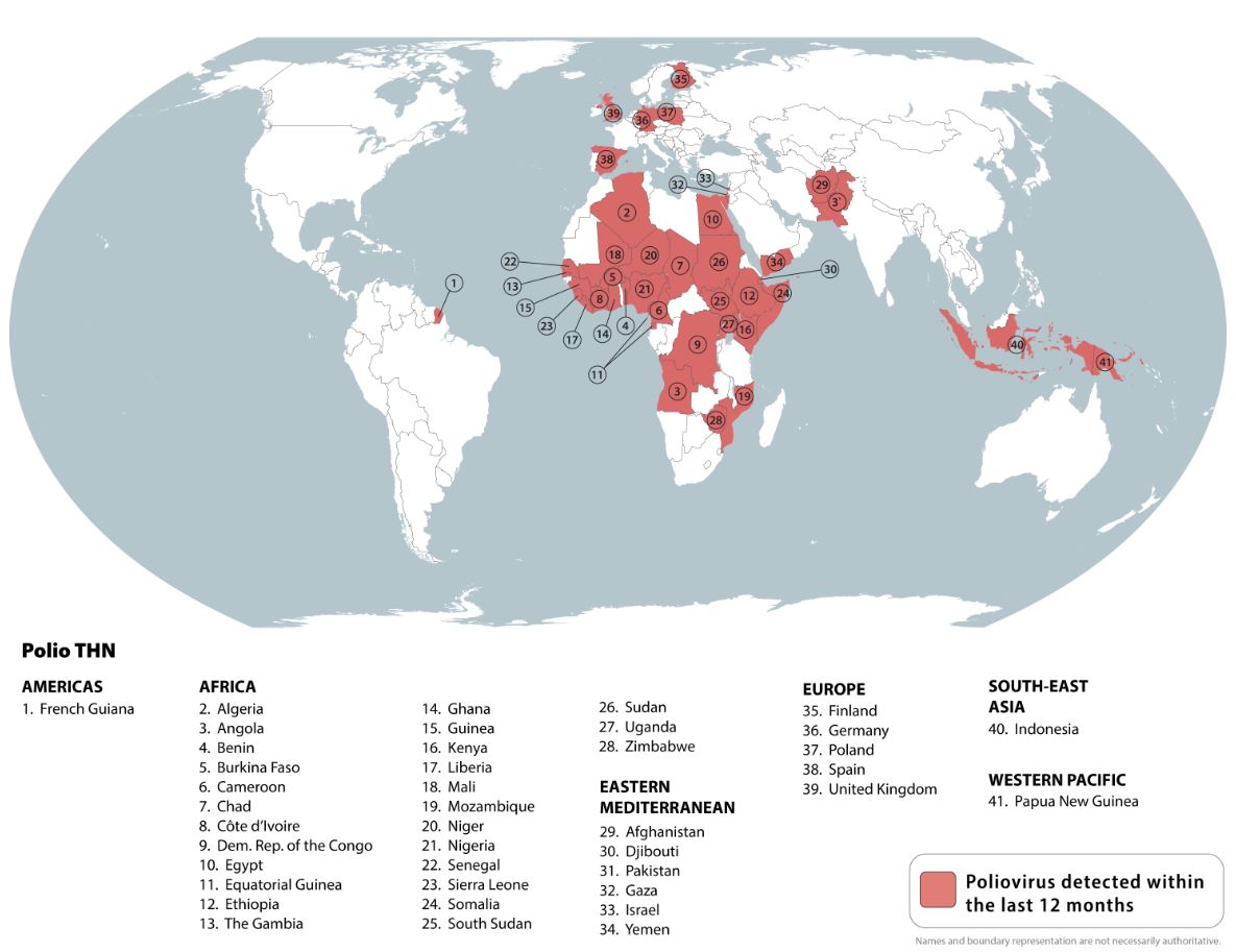 Mapa polio junho 2025