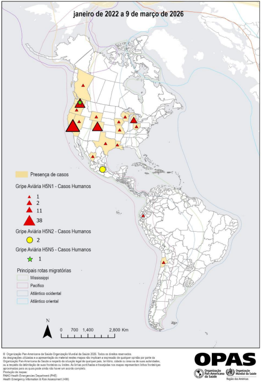 Influenza aviaria mapa