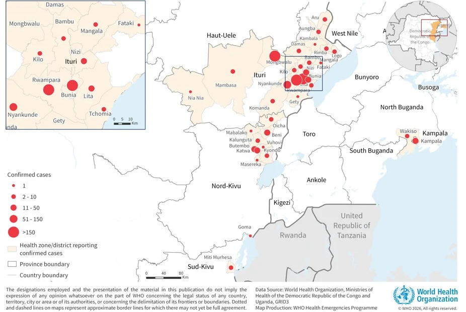Ebola Mapa