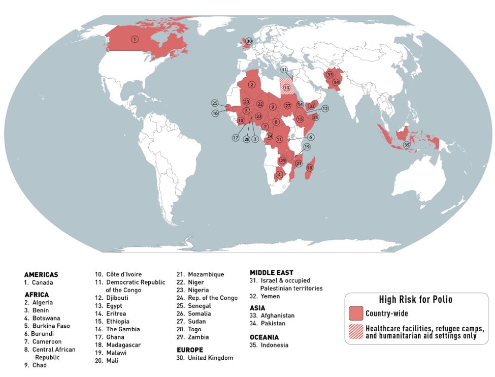 Mapa Polio Mundo
