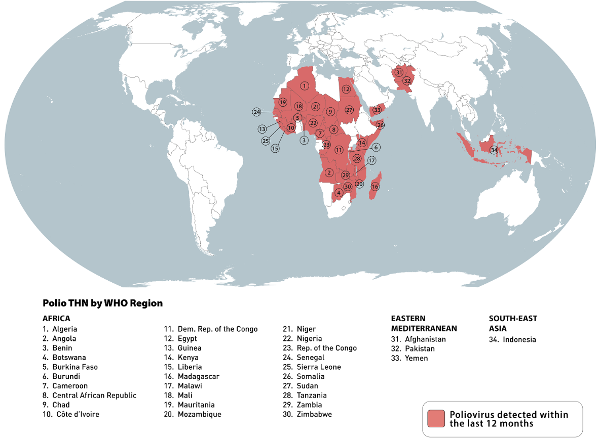 poliomielite no mundo