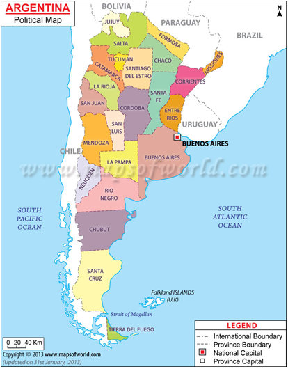 Mapa da Argentina