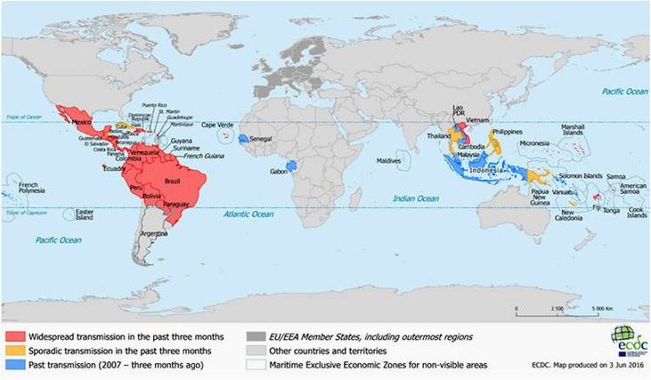 Zika víruis no mundo